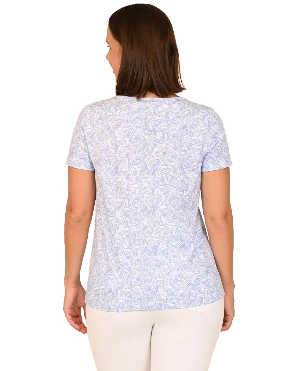 Playera manga corta cuello V para mujer 2