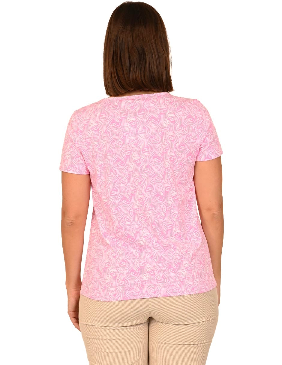 Playera manga corta Ferrioni cuello V para mujer