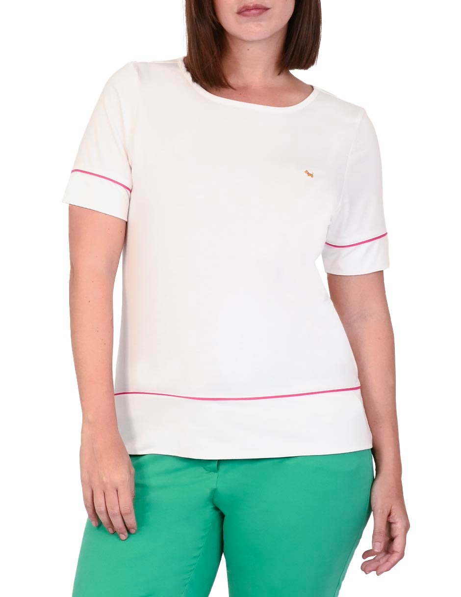 Playera manga corta cuello redondo para mujer 4
