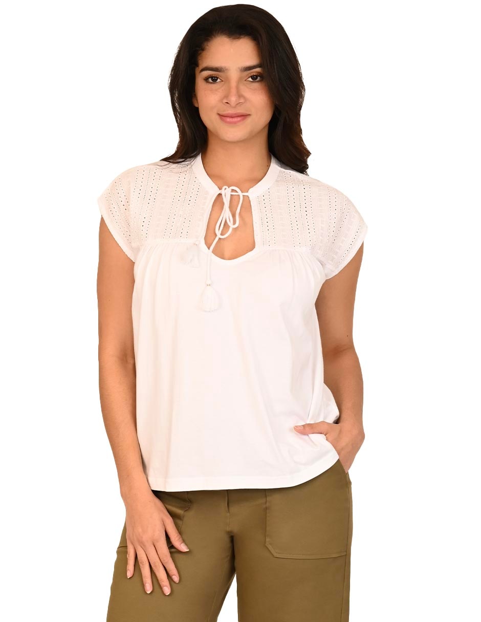 Blusa manga corta para mujer