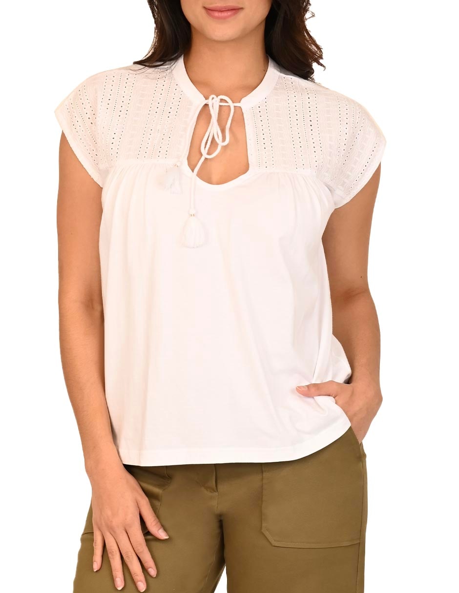 Blusa manga corta para mujer 7