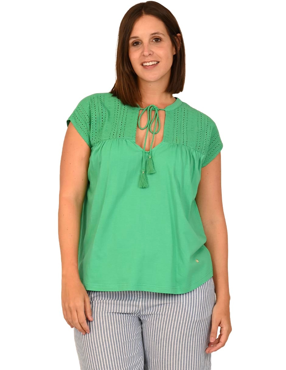 Blusa manga corta para mujer