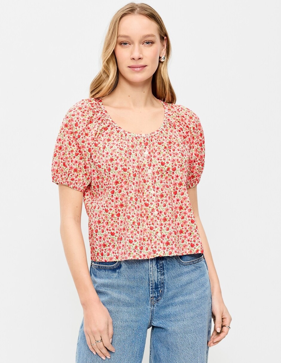 Blusa manga corta para mujer
