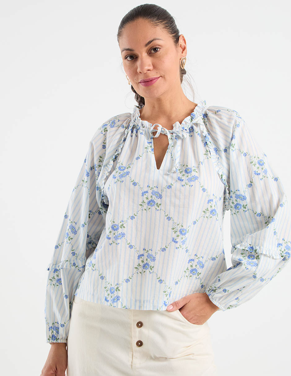 Blusa manga larga para mujer