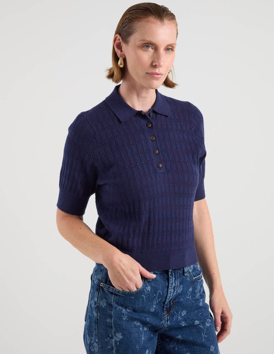 Blusa manga al codo para mujer