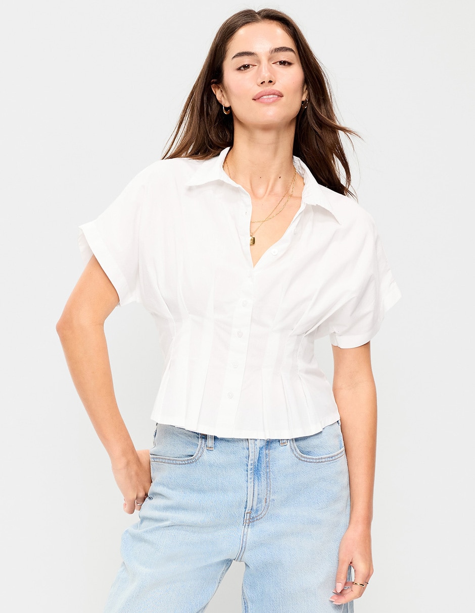 Blusa manga corta para mujer