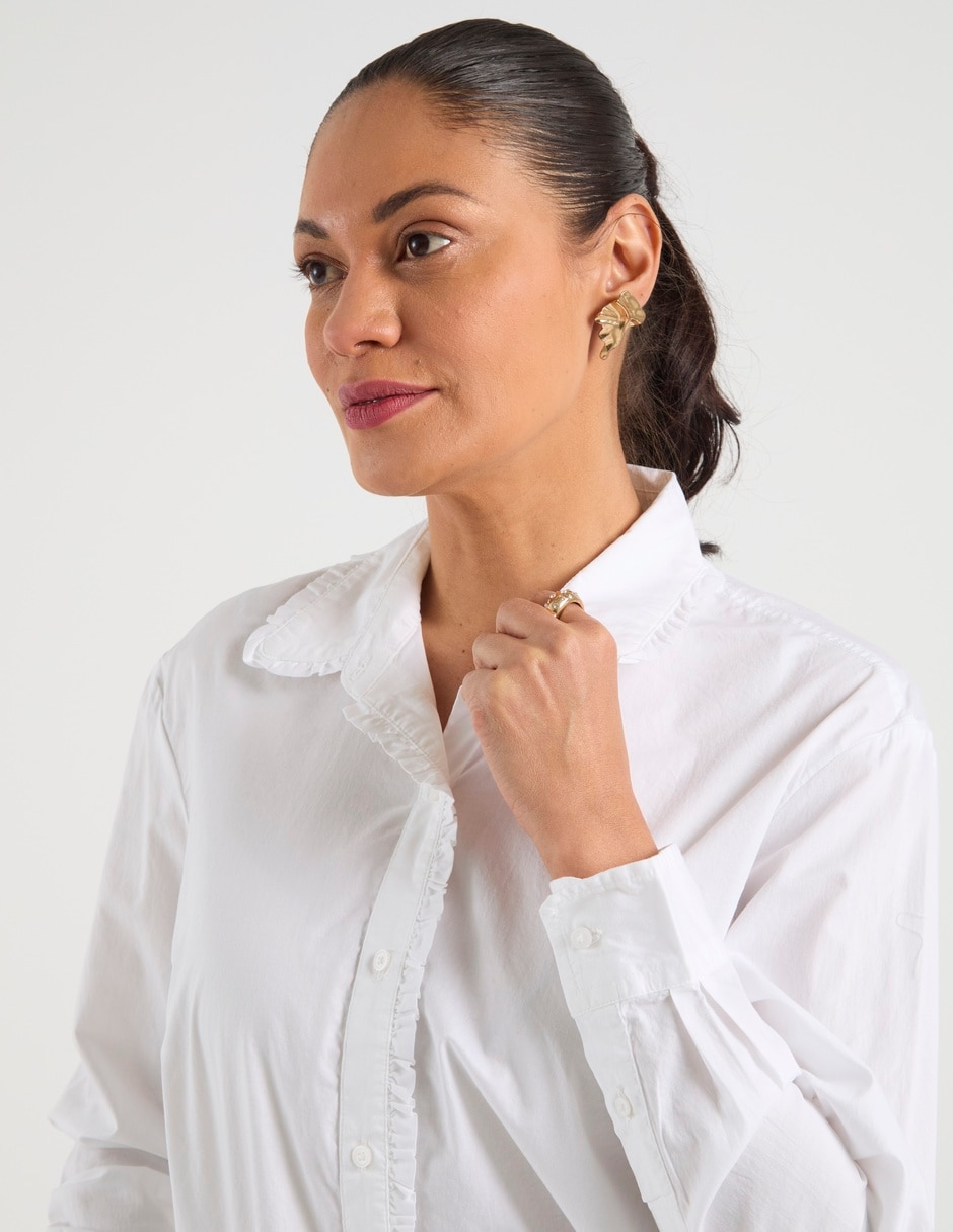 Blusa camisera manga larga para mujer 5