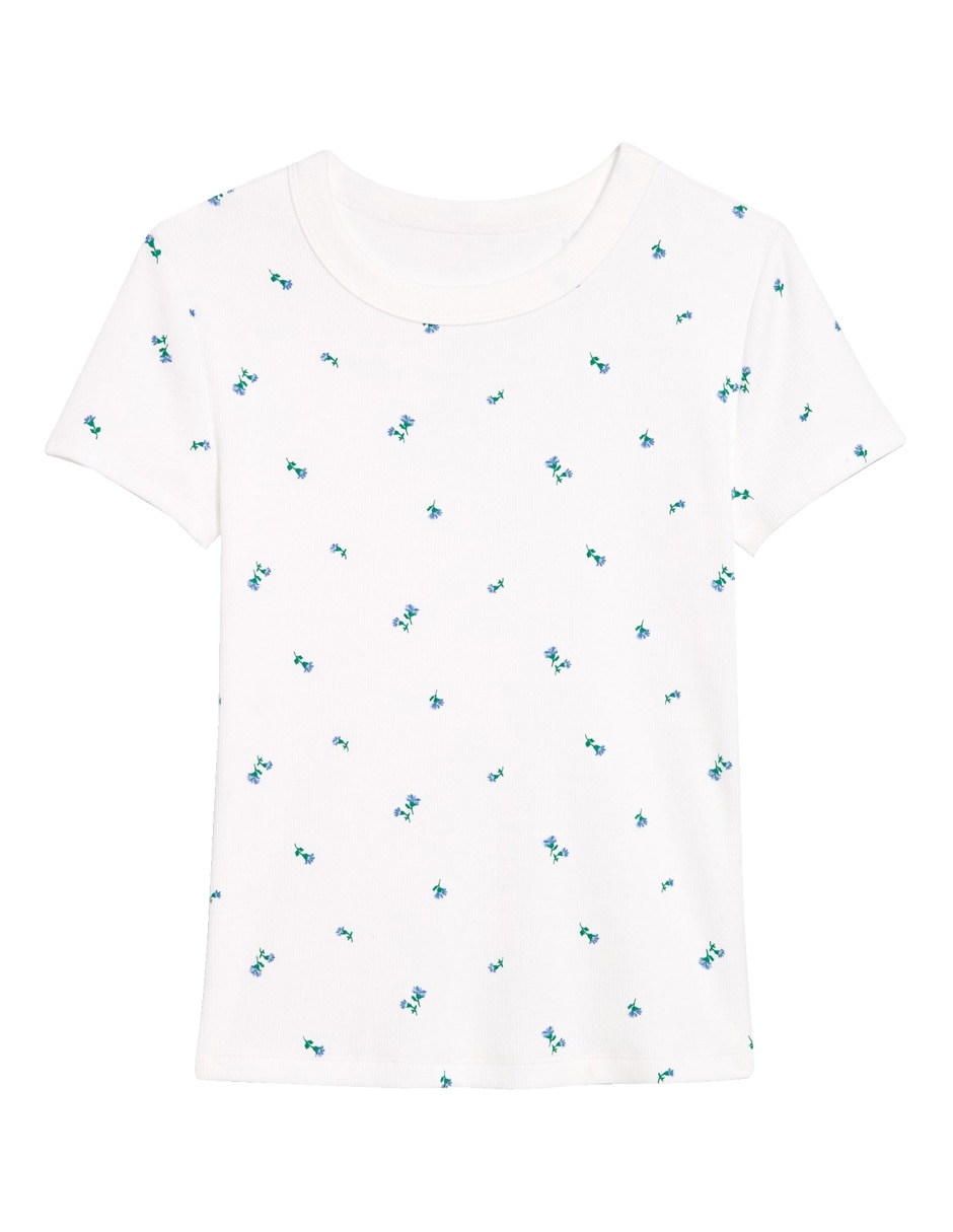 Playera manga corta cuello redondo para mujer