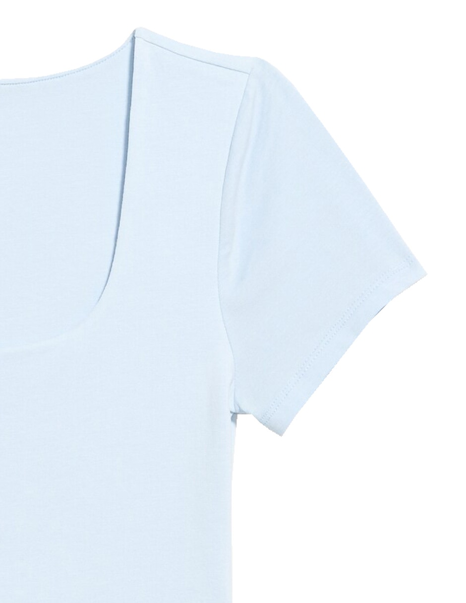 Playera manga corta cuello cuadrado para mujer 2