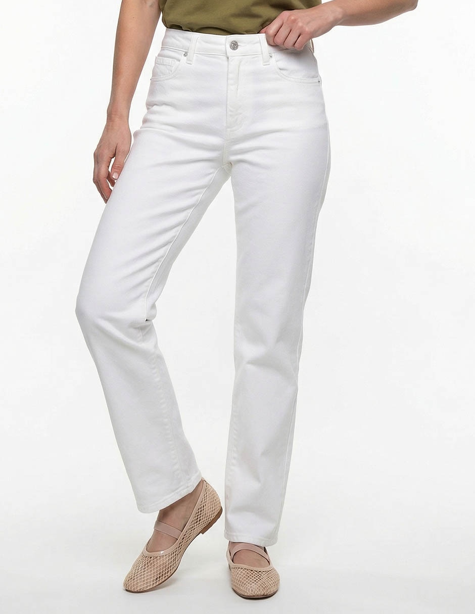 Jeans straight cintura media para mujer