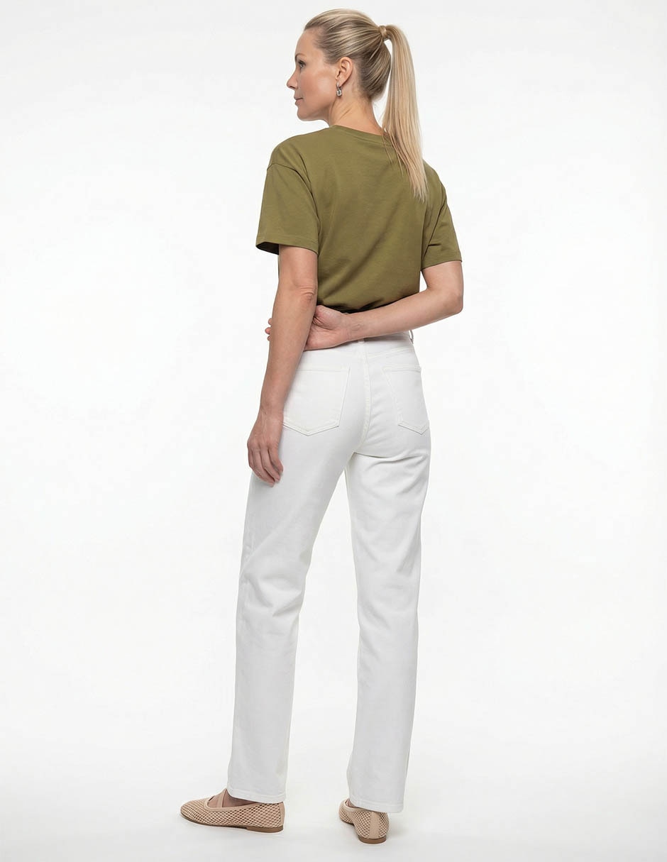 Jeans straight cintura media para mujer 2