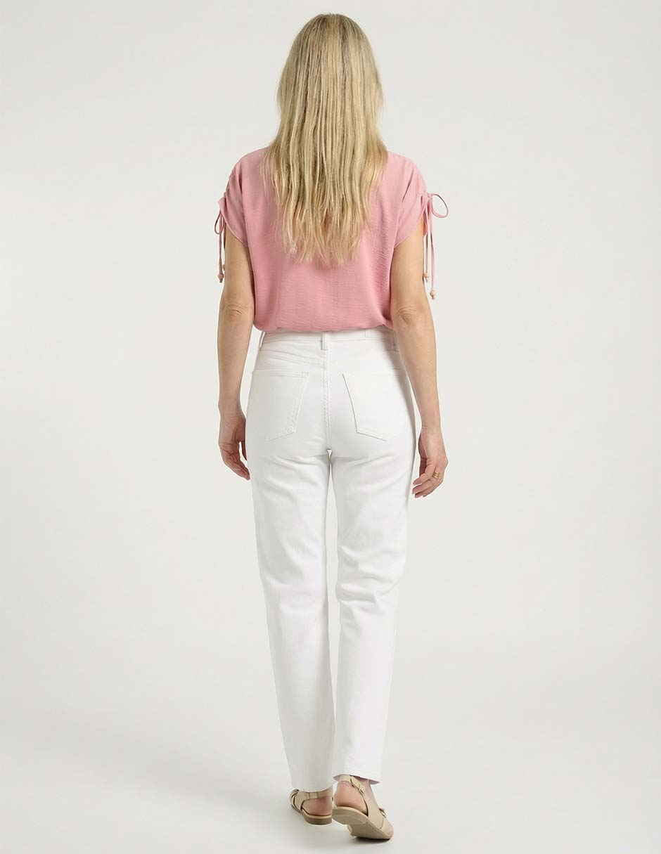 Jeans straight cintura media para mujer 2