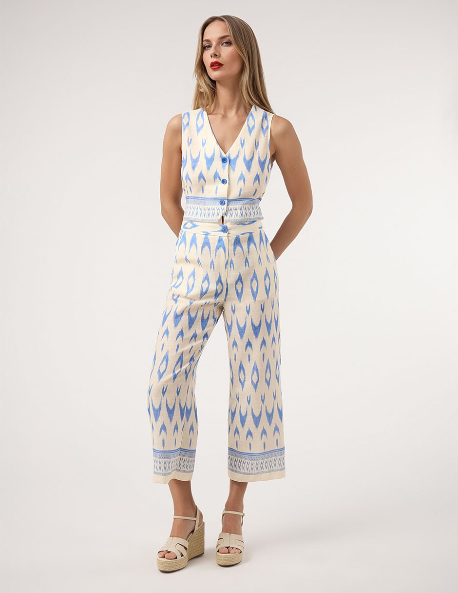 Pantalón coulotte straight para mujer