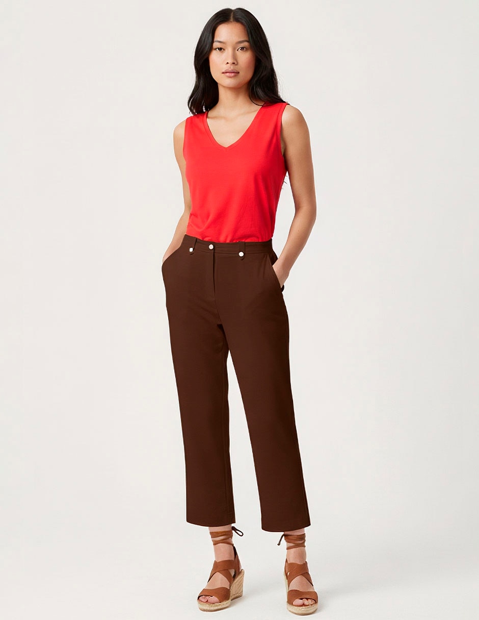 Pantalón capri slim para mujer