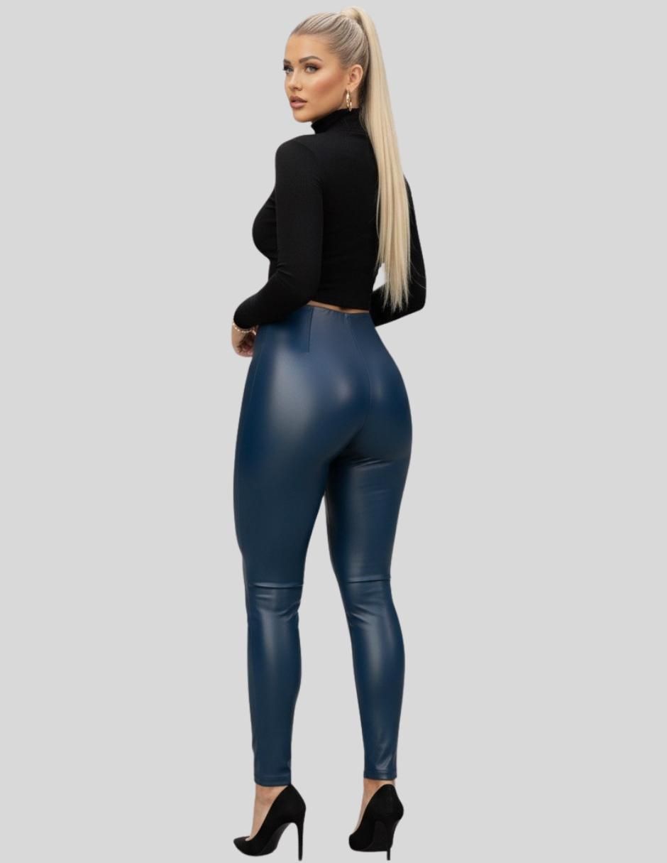 Legging a la cintura alta con botón para mujer 4