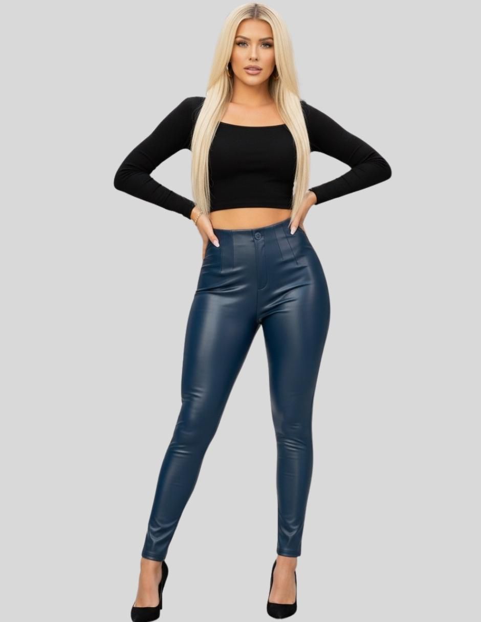 Legging a la cintura alta con botón para mujer 8