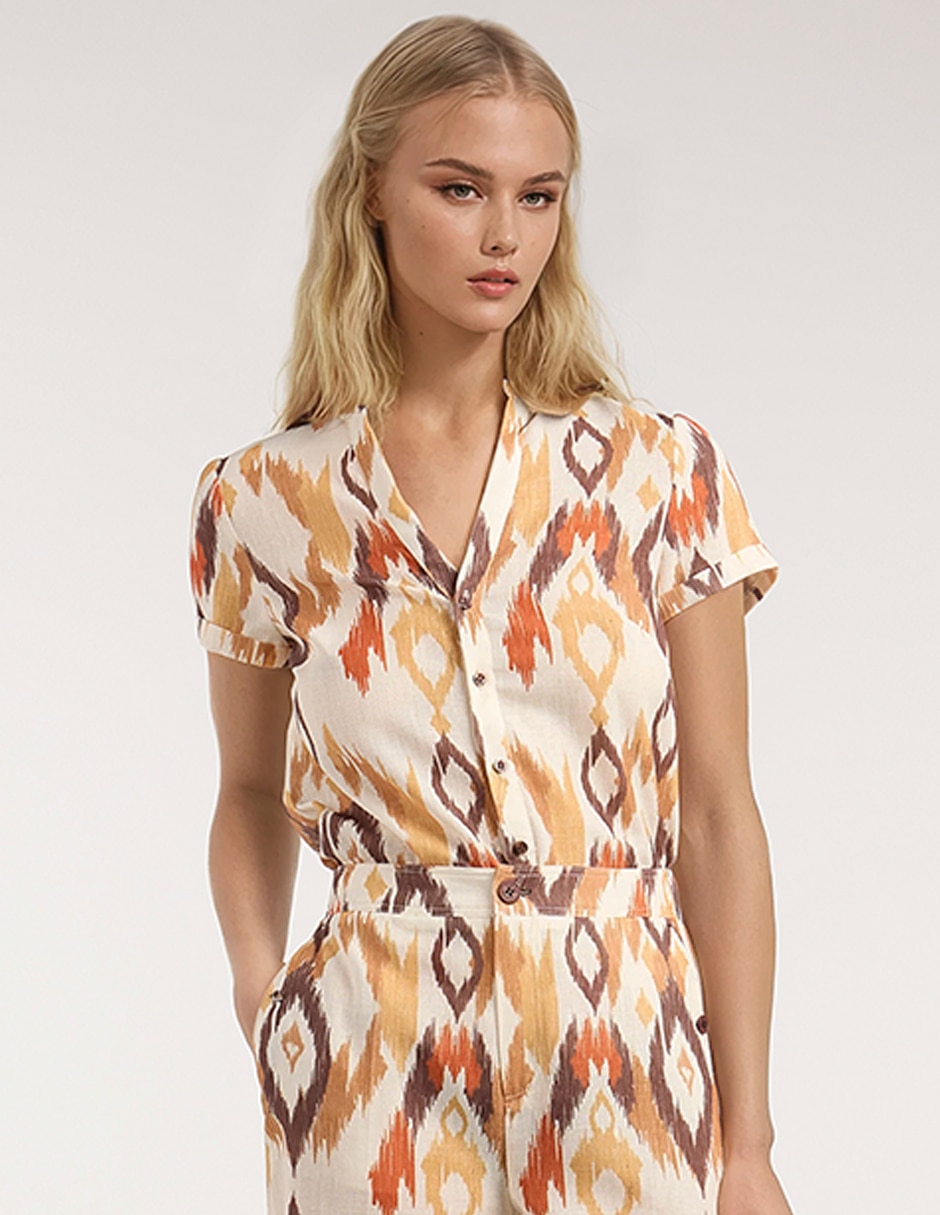 Blusa manga corta para mujer