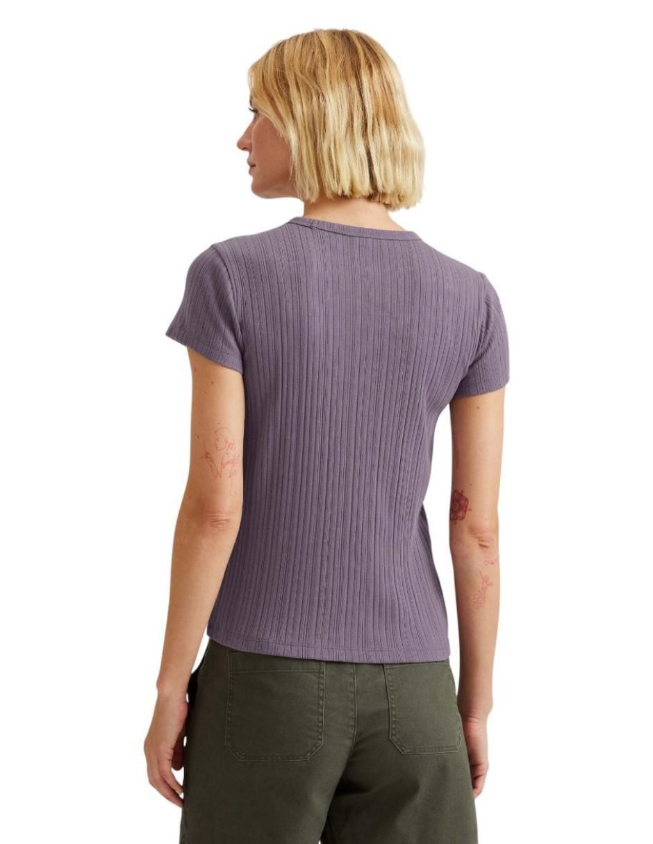 "manga" corta eddie bauer meadwood rib "cuello" redondo "para mujer"