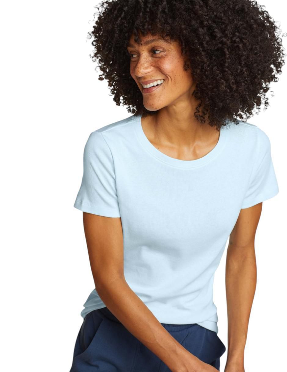 "manga" corta eddie bauer favorite "cuello" redondo "para mujer"