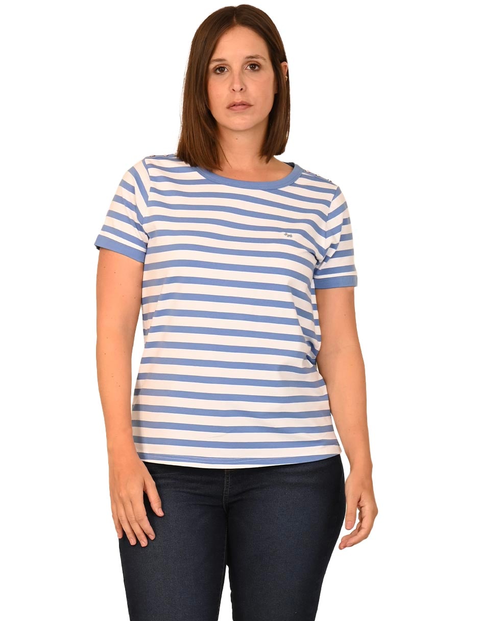 Playera manga corta cuello redondo para mujer