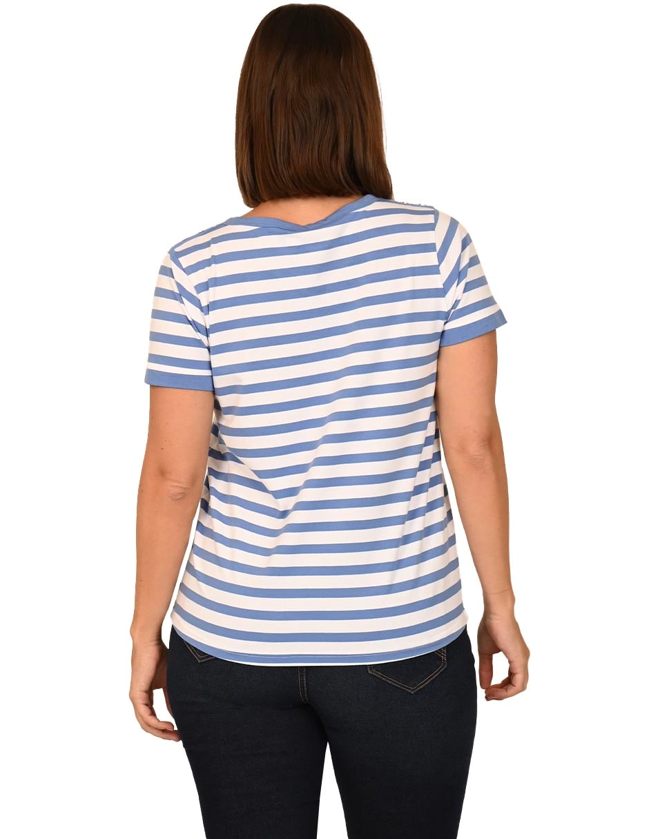 Playera manga corta cuello redondo para mujer 3