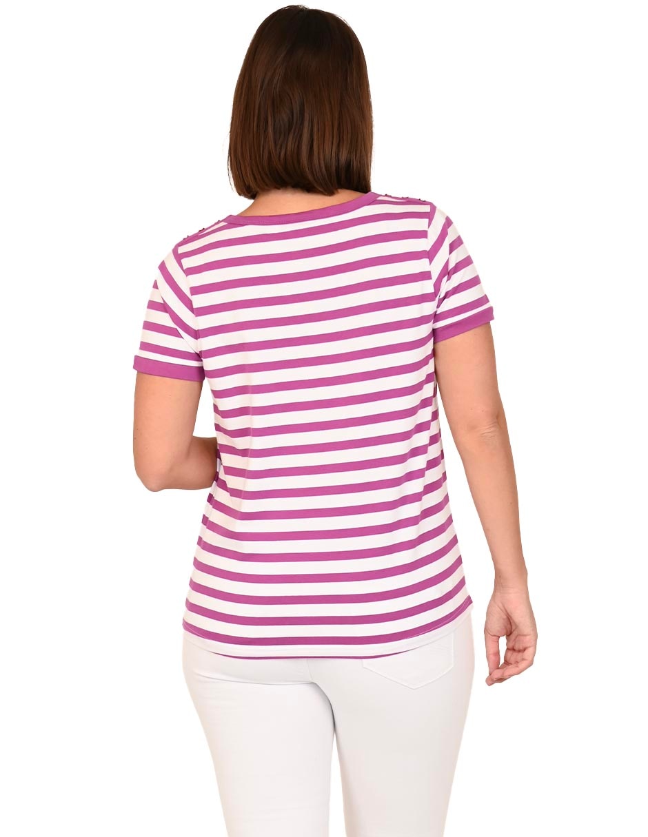 Playera manga corta Ferrioni cuello redondo para mujer