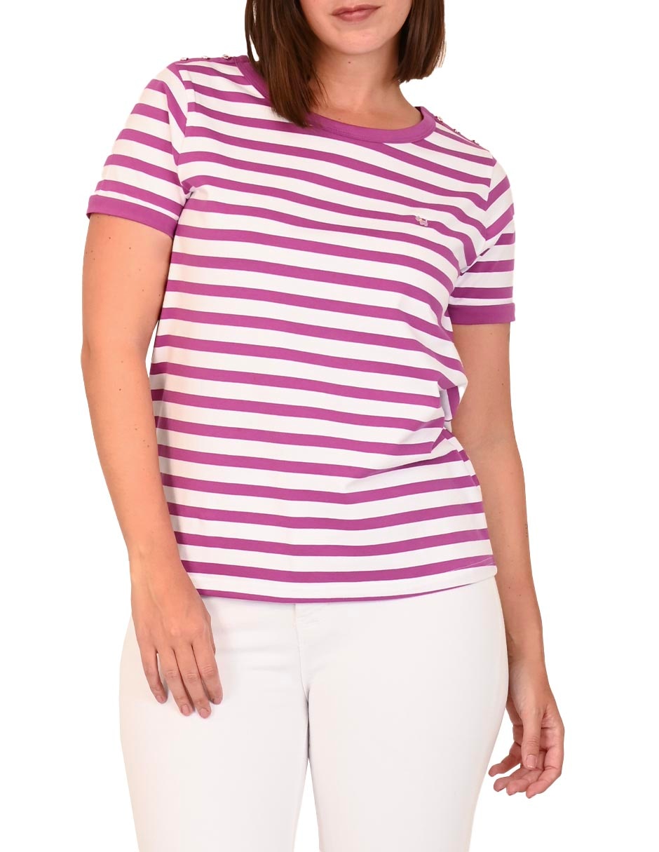 Playera manga corta Ferrioni cuello redondo para mujer