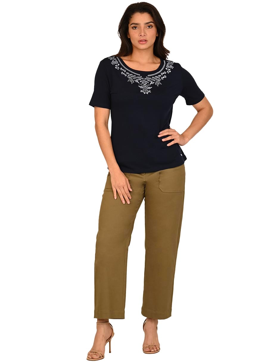 Playera manga corta cuello redondo para mujer 2