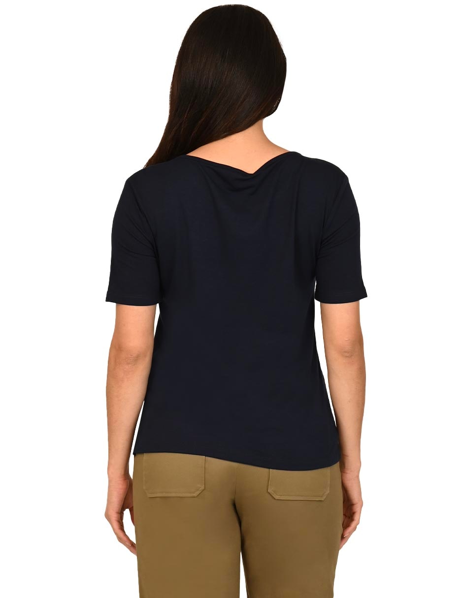 Playera manga corta cuello redondo para mujer 3