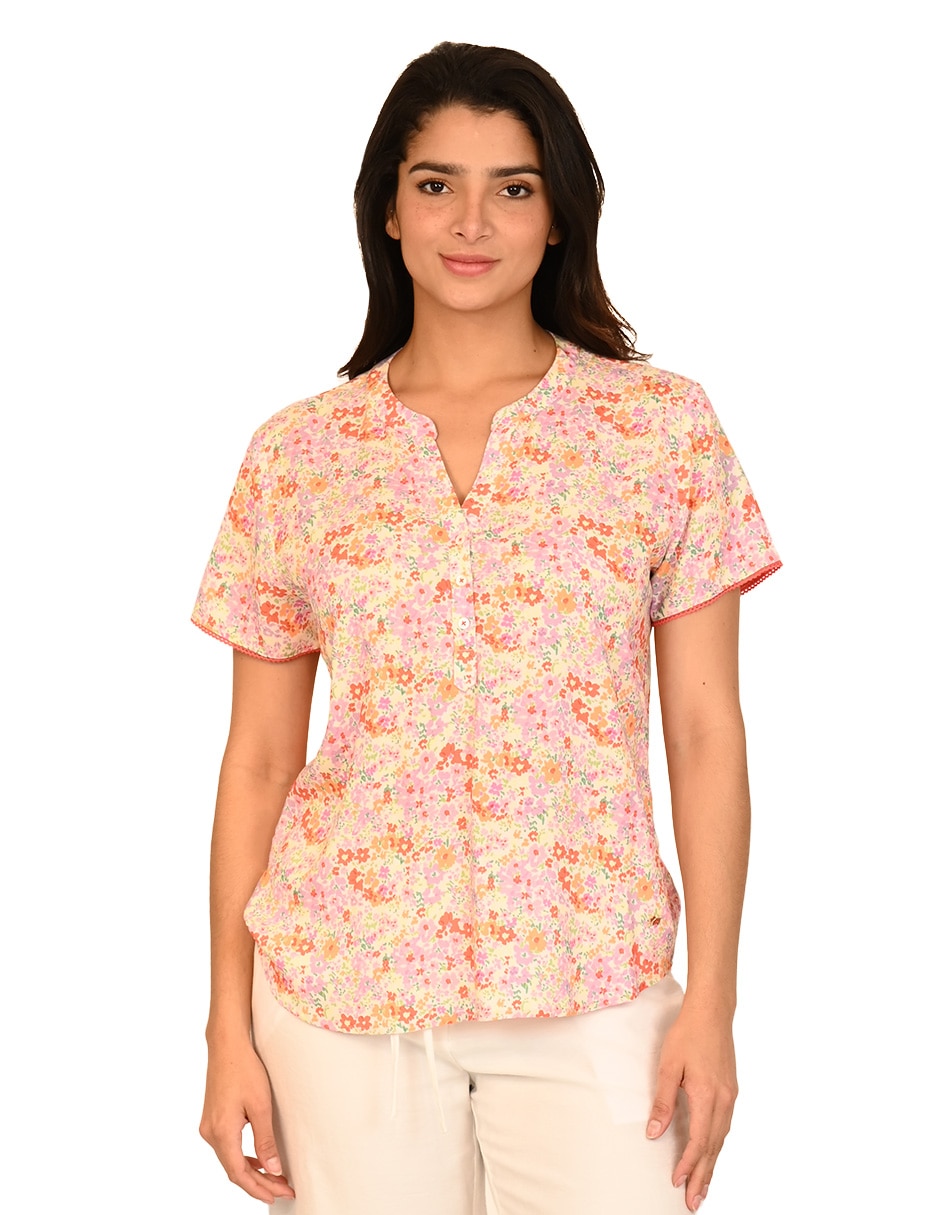 Blusa manga corta para mujer