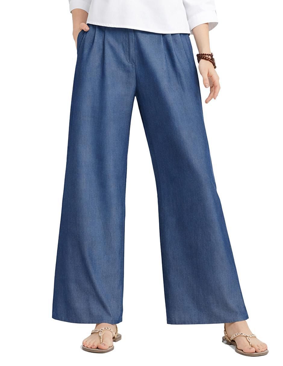 Pantalón plisado amplio para mujer