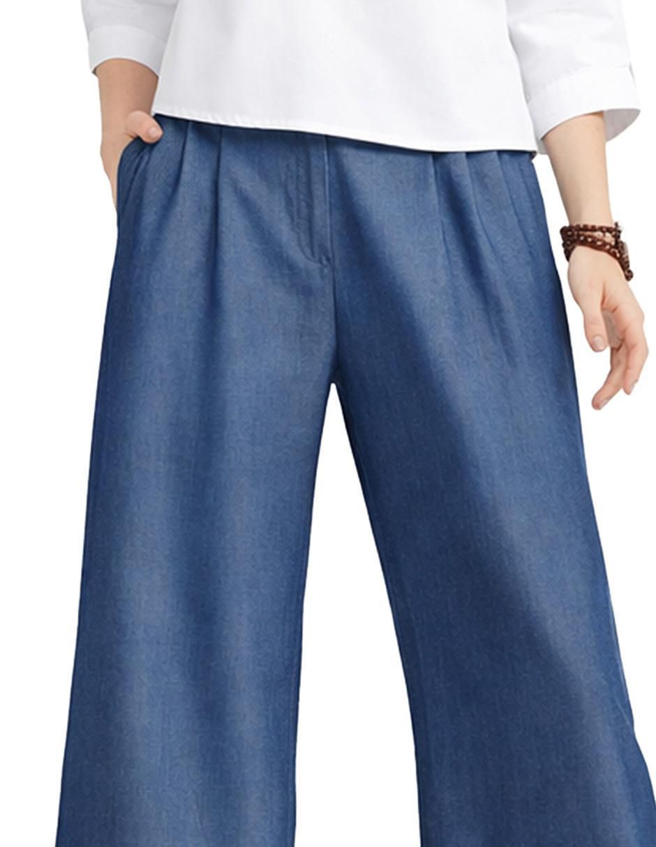 Pantalón plisado amplio para mujer 2