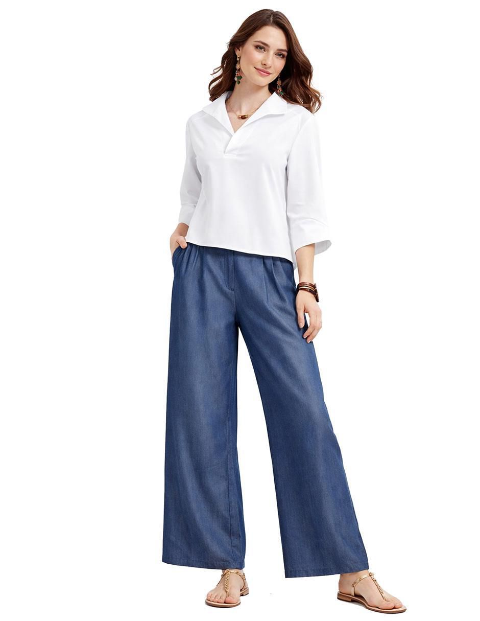 Pantalón plisado amplio para mujer 3