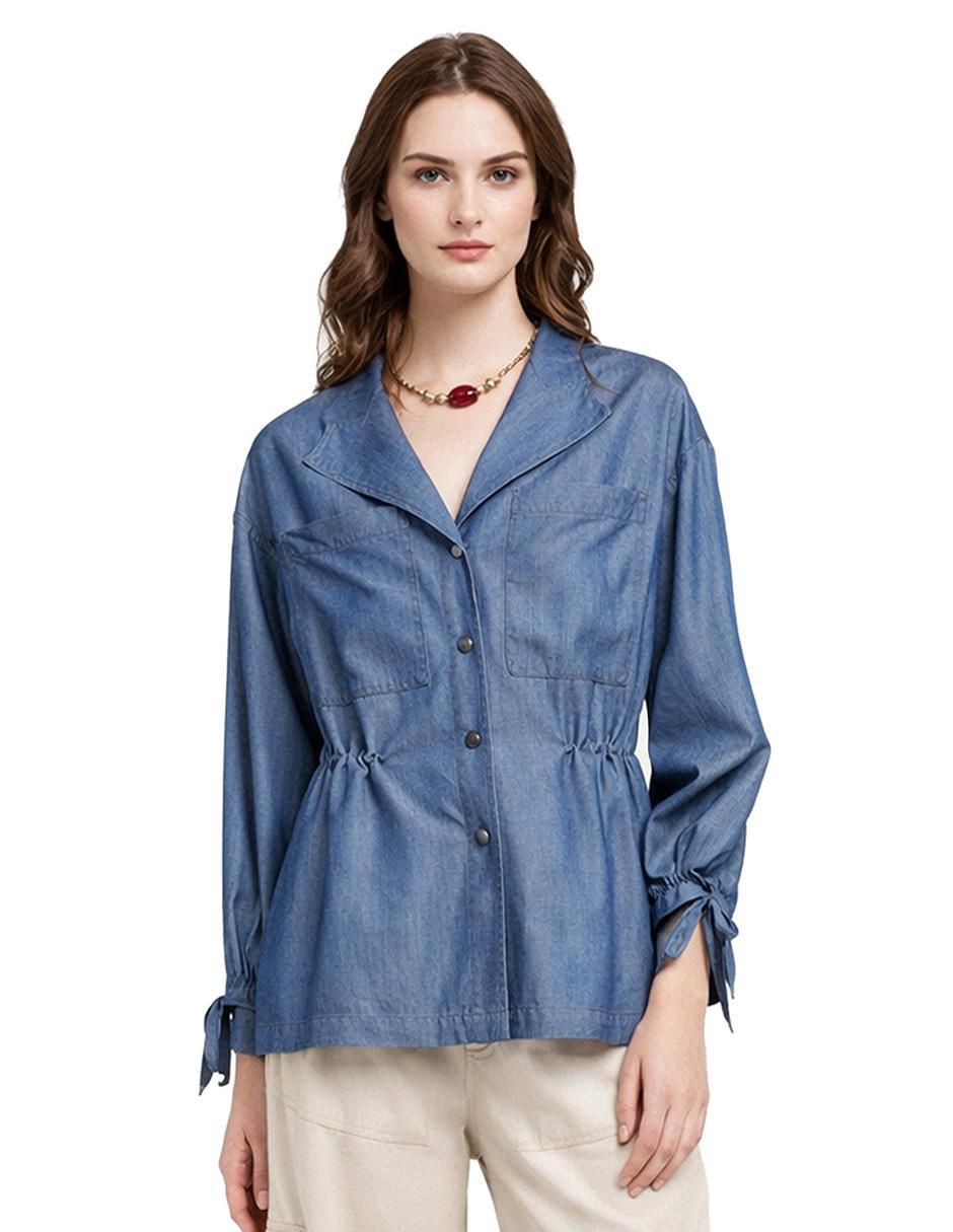 Blusa camisera manga larga para mujer 1