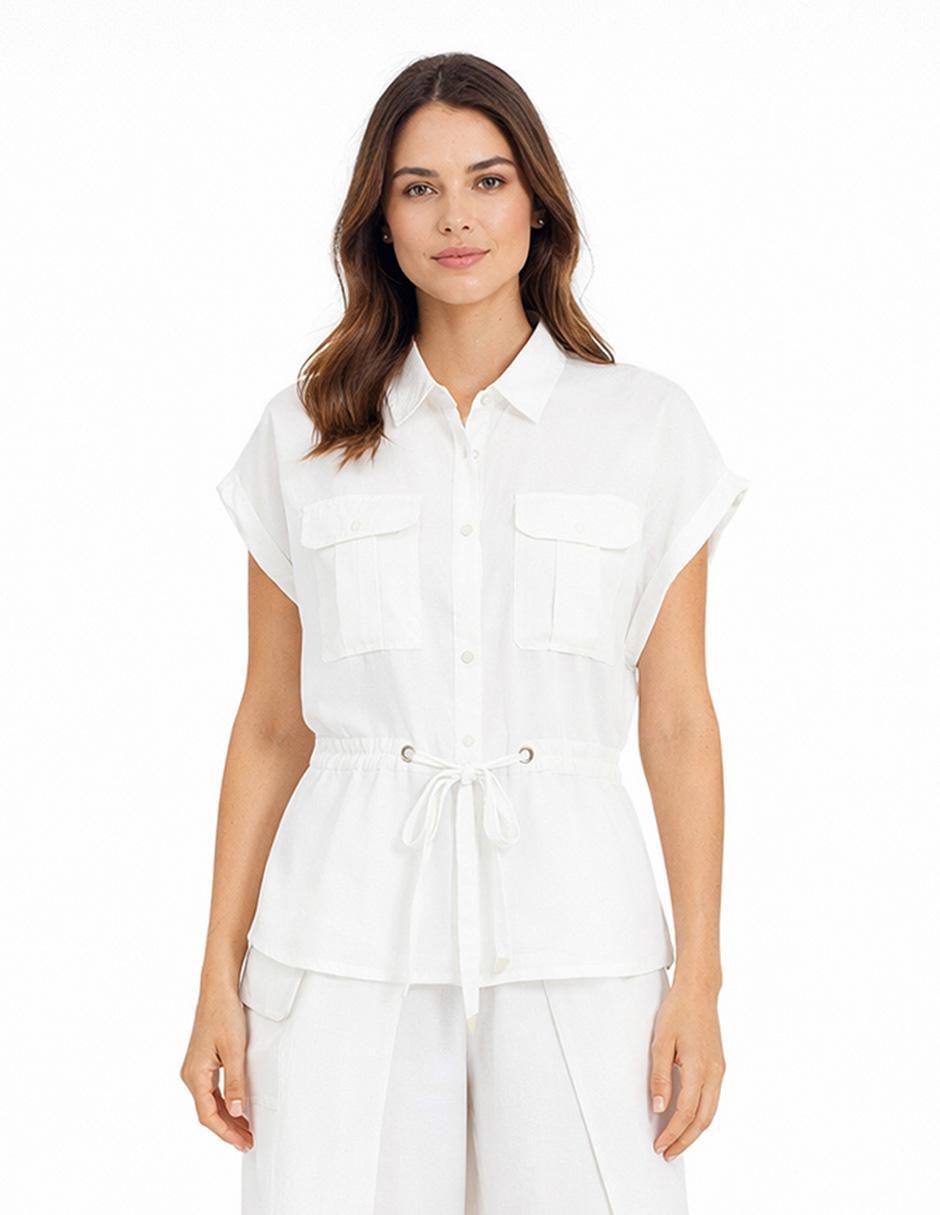 Blusa camisera manga corta para mujer Blusa camisera manga corta para mujer
