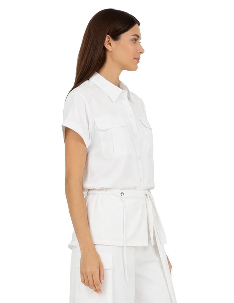 Blusa camisera Shyla manga corta para mujer