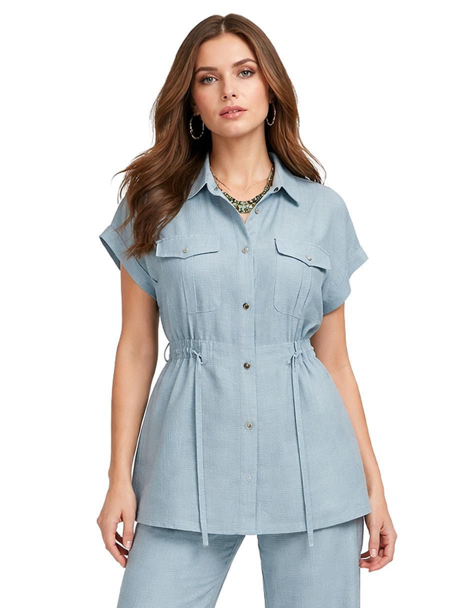 Blusa camisera manga corta para mujer Blusa camisera manga corta para mujer