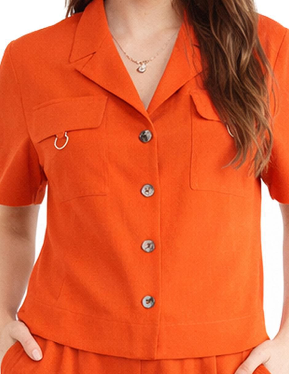 Blusa camisera manga corta para mujer 2