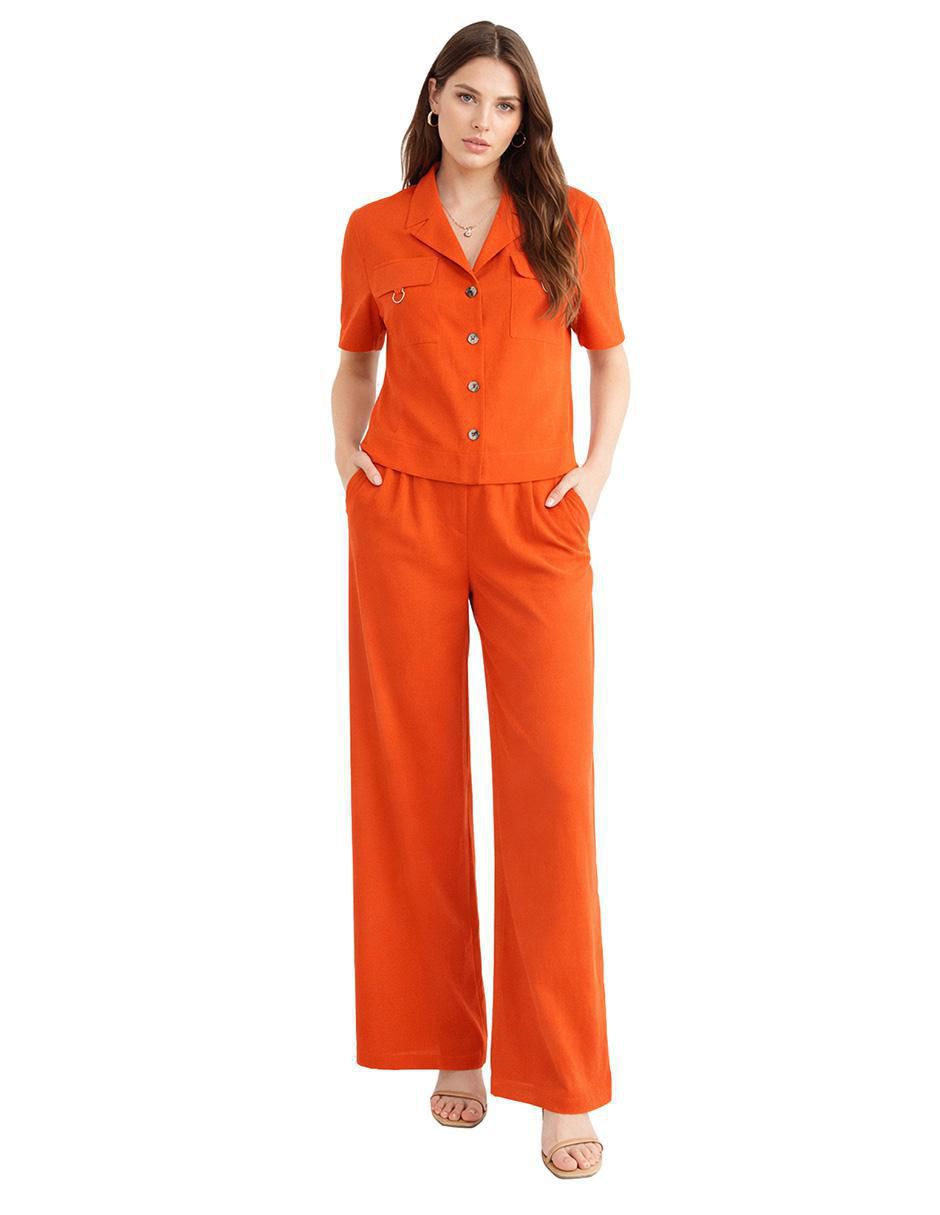 Blusa camisera manga corta para mujer 4