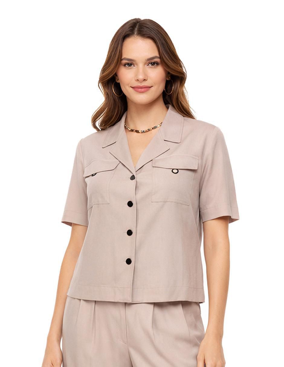 Blusa camisera manga corta para mujer Blusa camisera manga corta para mujer