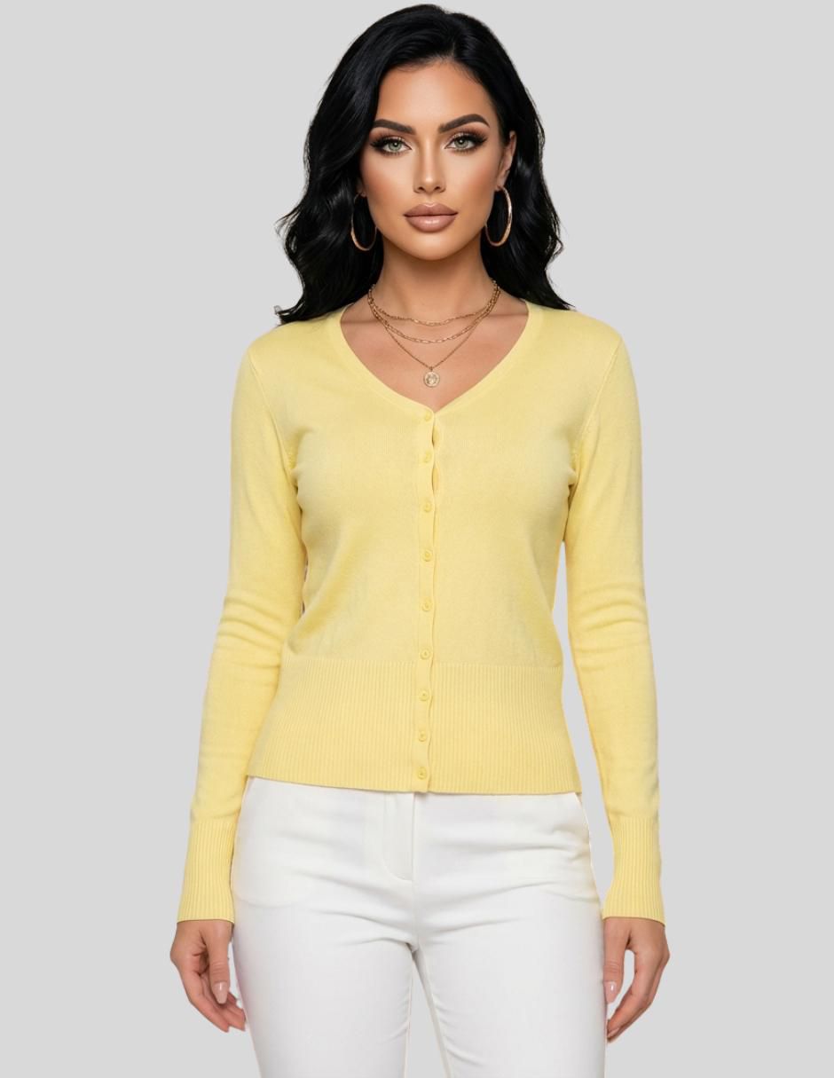 Suéter cuello V para mujer 1