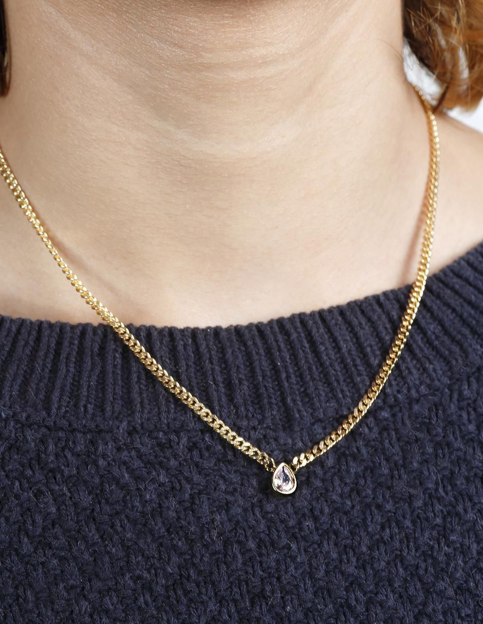 Collar de gota Lumina con acabado baño de oro 18 K 4