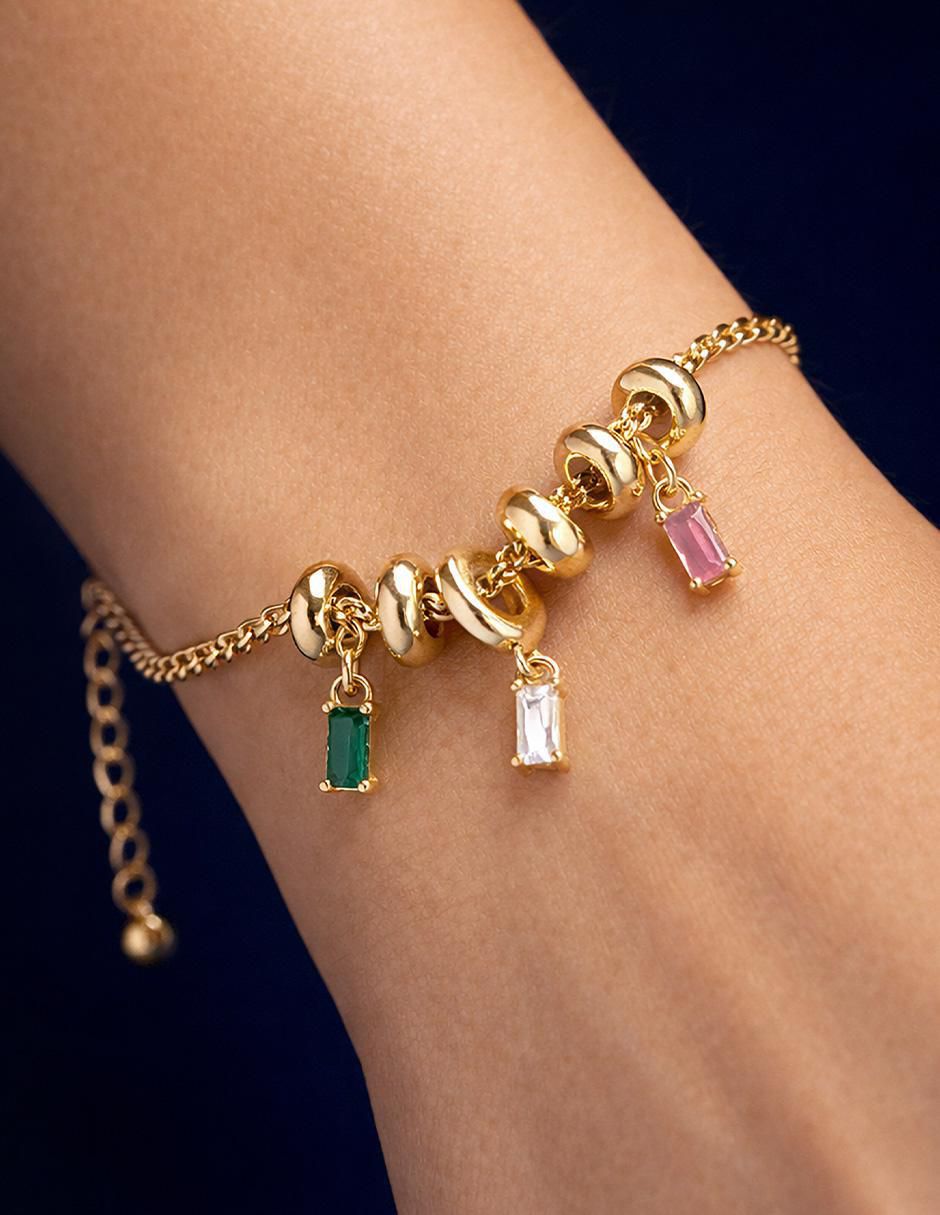 Pulsera con zirconia 18 K Triade acabado baño de oro 6