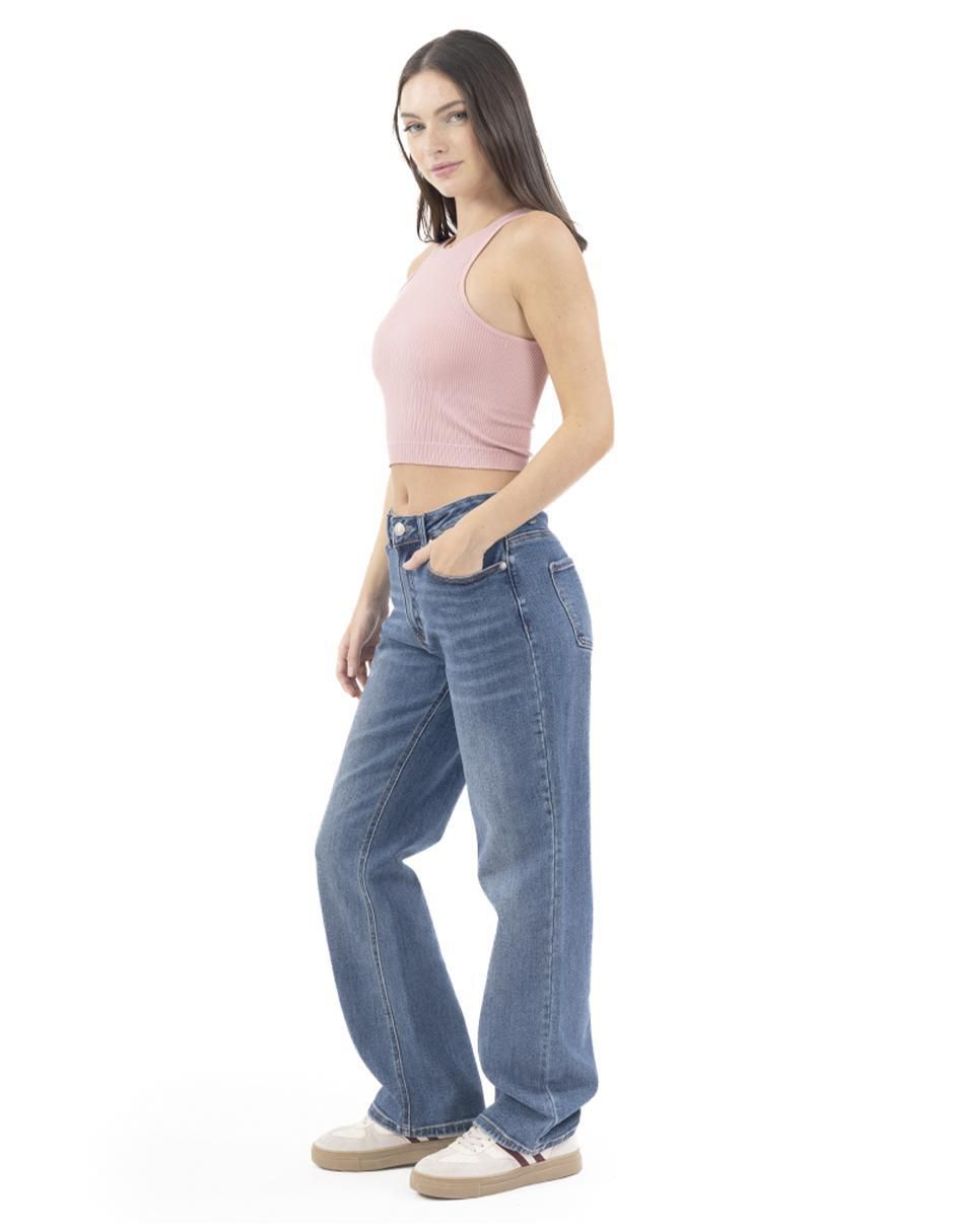 "jeans/jegging/jeans jogger" regular wide leg cintura quarry qd211355 para mujer con cinco bolsillos "para mujer"