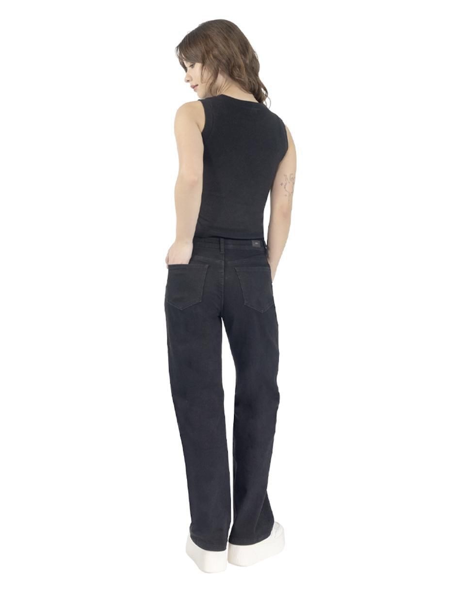 Jeans wide leg a la cintura para mujer 3