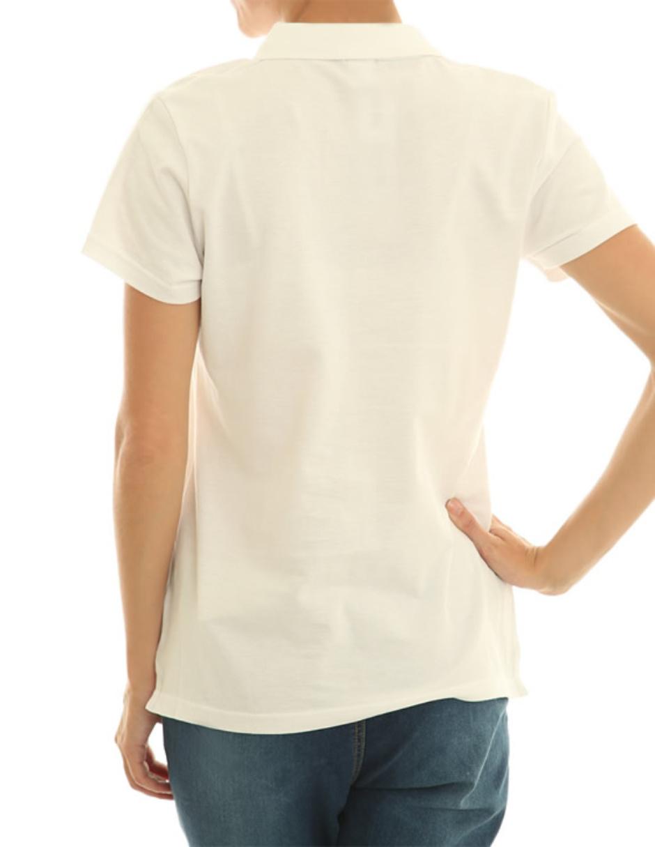 Playera manga corta cuello con botón para mujer 2