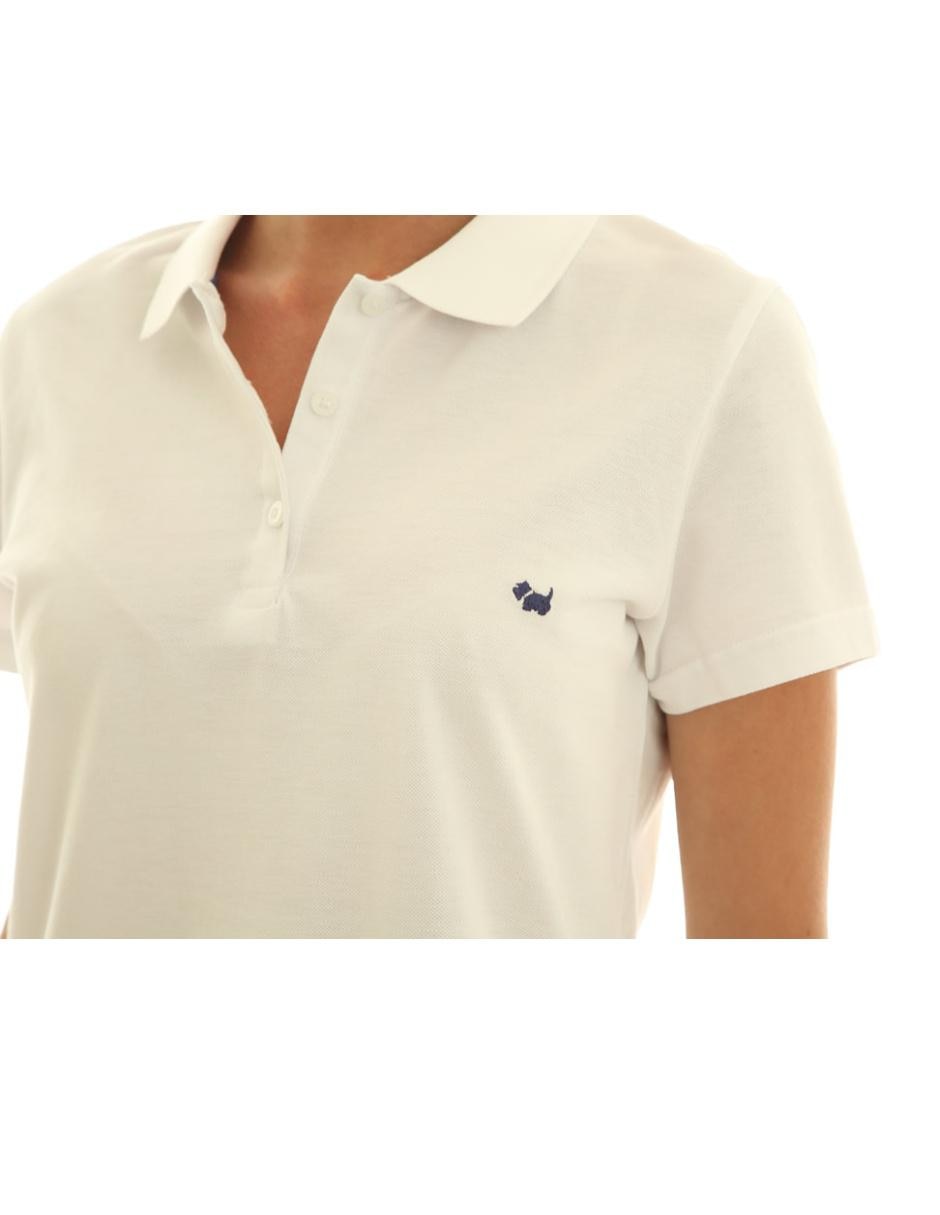 Playera manga corta cuello con botón para mujer 4