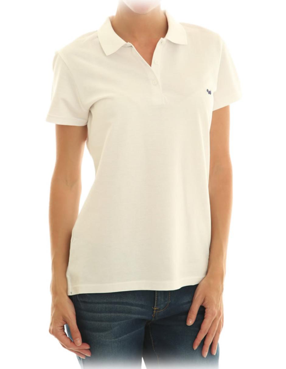 Playera manga corta cuello con botón para mujer Playera manga corta cuello con botón para mujer