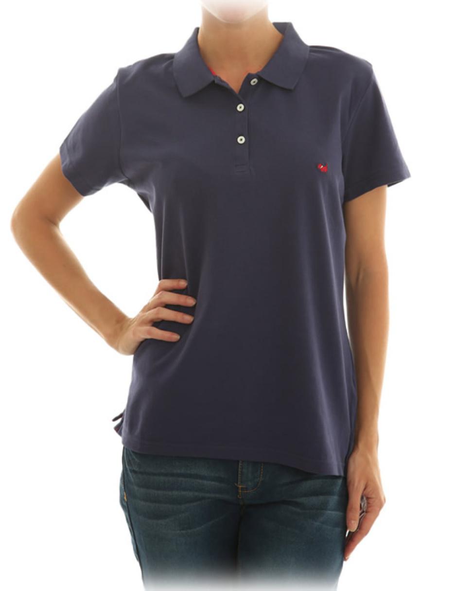 Playera manga corta cuello con botón para mujer Playera manga corta cuello con botón para mujer